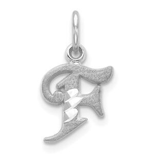 14k White Gold, Isabelle Collection, Mini Letter F Initial Charm